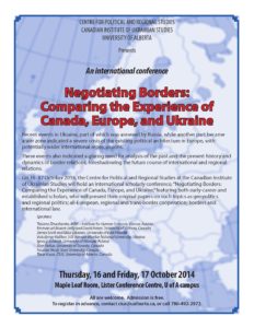 CPRS and CIUS' conference, Negotiating Borders: Comparing the Experience of Canada, Europe, and Ukraine