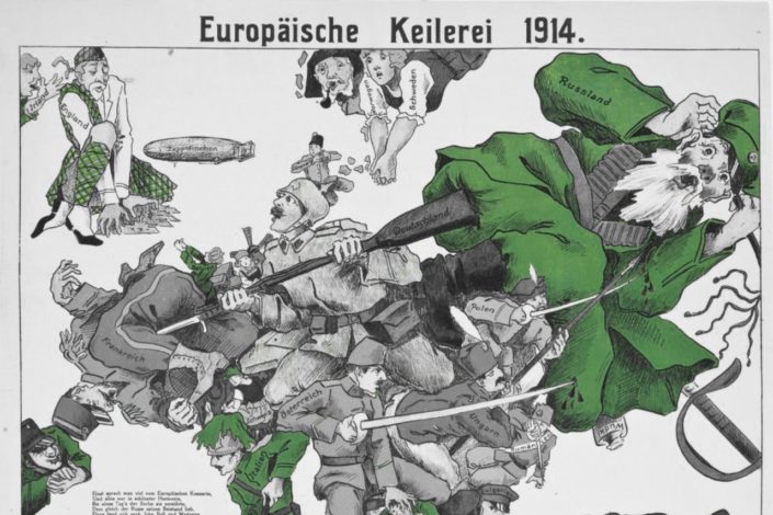 Europäische Keilerei 1914 Poster